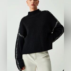 Commense Women’s Shift The Focus Oversized Mock Neck Sweater